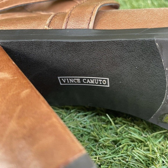 Vince Camuto Gravel Women’s Brown Leather Side Zip Heeled Ankle Boot Size 7 - Picture 10 of 16